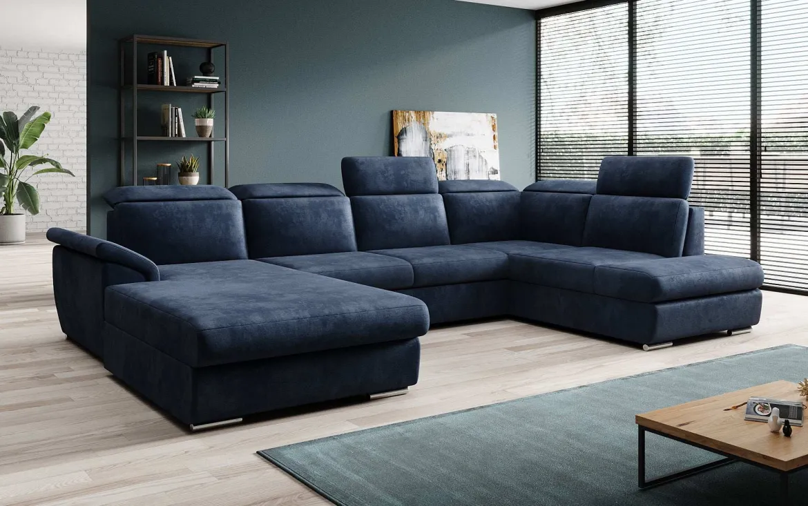 Designer Sofa Emiliano mit Schlaf- und Klappfunktion