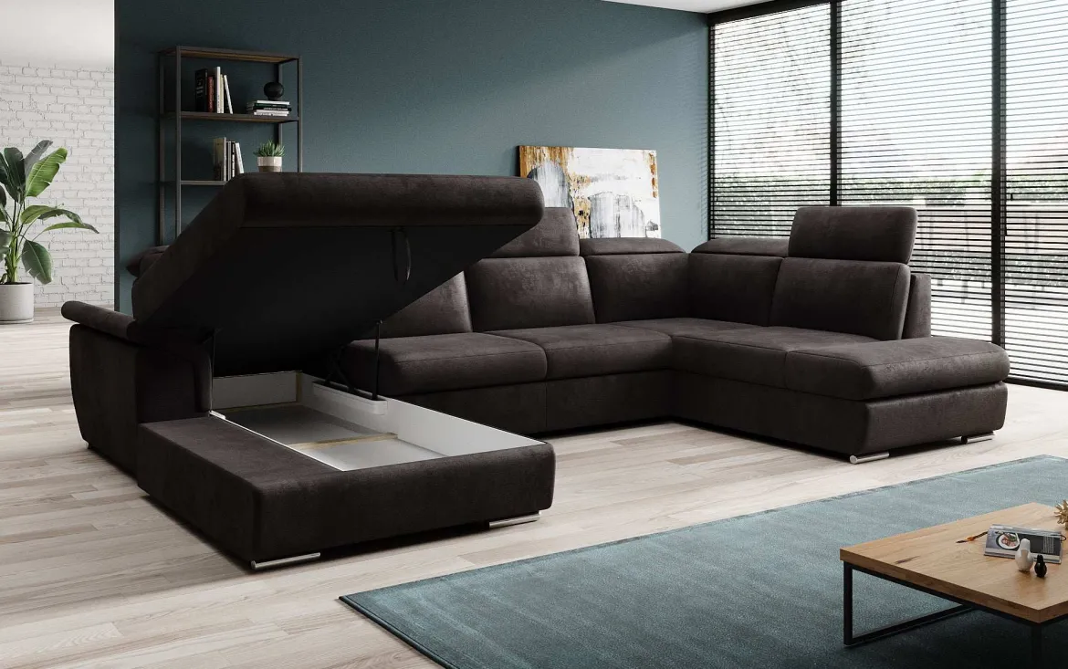 Designer Sofa Emiliano mit Schlaf- und Klappfunktion