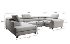Designer Sofa Emilio mit Schlaf- und Klappfunktion
