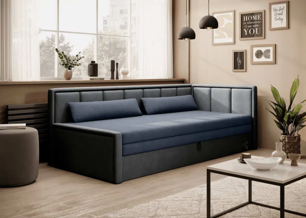 Designer Sofa Fellano mit Schlaffunktion und Stauraum