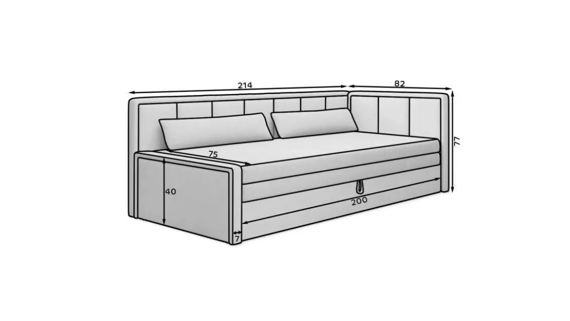 Designer Sofa Fellano mit Schlaffunktion und Stauraum