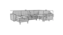 Designer Sofa Fjord U mit Schlaffunktion und Stauraum