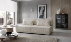 Designer Sofa Komma mit Schlaffunktion und Stauraum