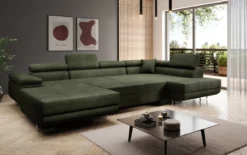 Designer Sofa Lago mit Schlaf - und Klappfunktion in Bouclé