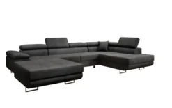 Designer Sofa Lago mit Schlaf - und Klappfunktion in Bouclé