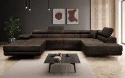 Designer Sofa Lago mit Schlaf - und Klappfunktion in Bouclé