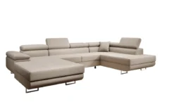 Designer Sofa Lago mit Schlaf - und Klappfunktion in Bouclé