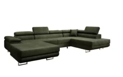 Designer Sofa Lago mit Schlaf - und Klappfunktion in Bouclé