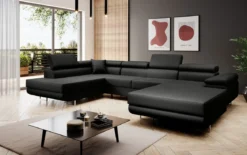 Designer Sofa Lago mit Schlaf - und Klappfunktion in Kunstleder
