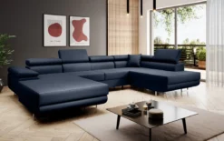 Designer Sofa Lago mit Schlaf - und Klappfunktion in Kunstleder
