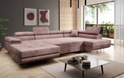 Designer Sofa Lago mit Schlaf - und Klappfunktion in Cord