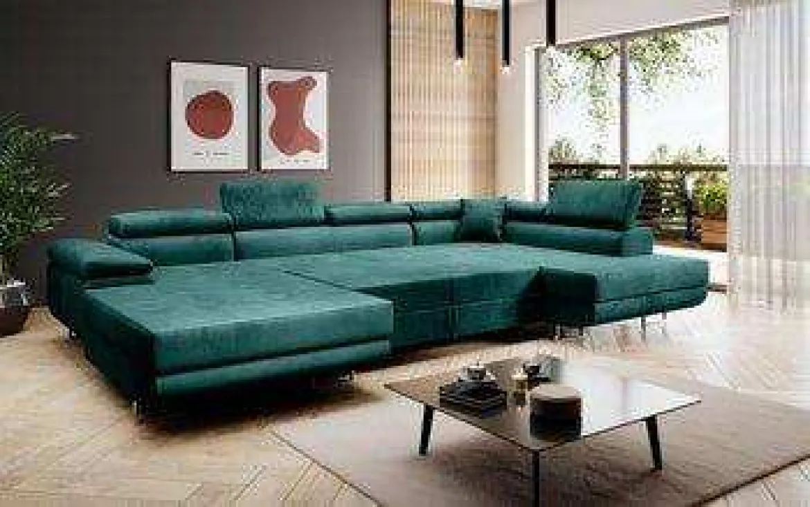 Designer Sofa Lago mit Schlaf - und Klappfunktion in Samt