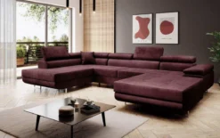 Designer Sofa Lago mit Schlaf - und Klappfunktion in Samt