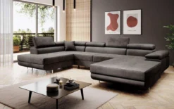 Designer Sofa Lago mit Schlaf - und Klappfunktion in Samt