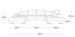 Designer Sofa Lago mit Schlaf - und Klappfunktion in Samt
