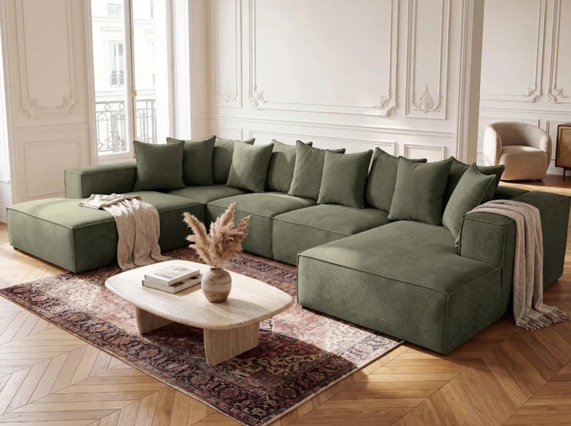 Designer Sofa Largo U XXL in Cord