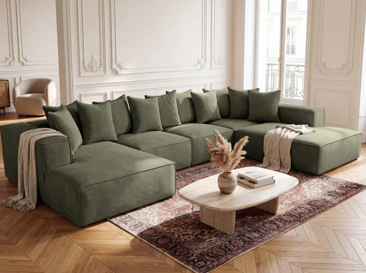 Designer Sofa Largo U XXL in Cord