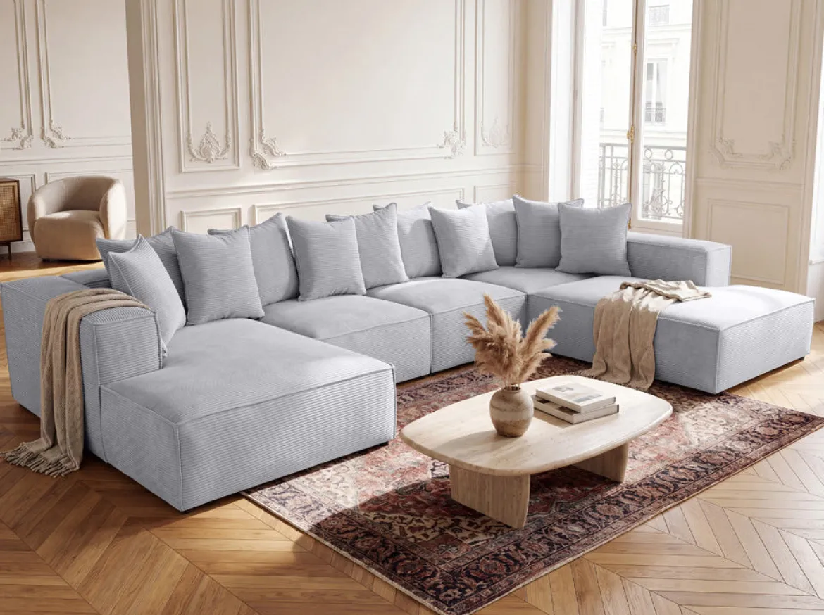 Designer Sofa Largo U XXL in Cord