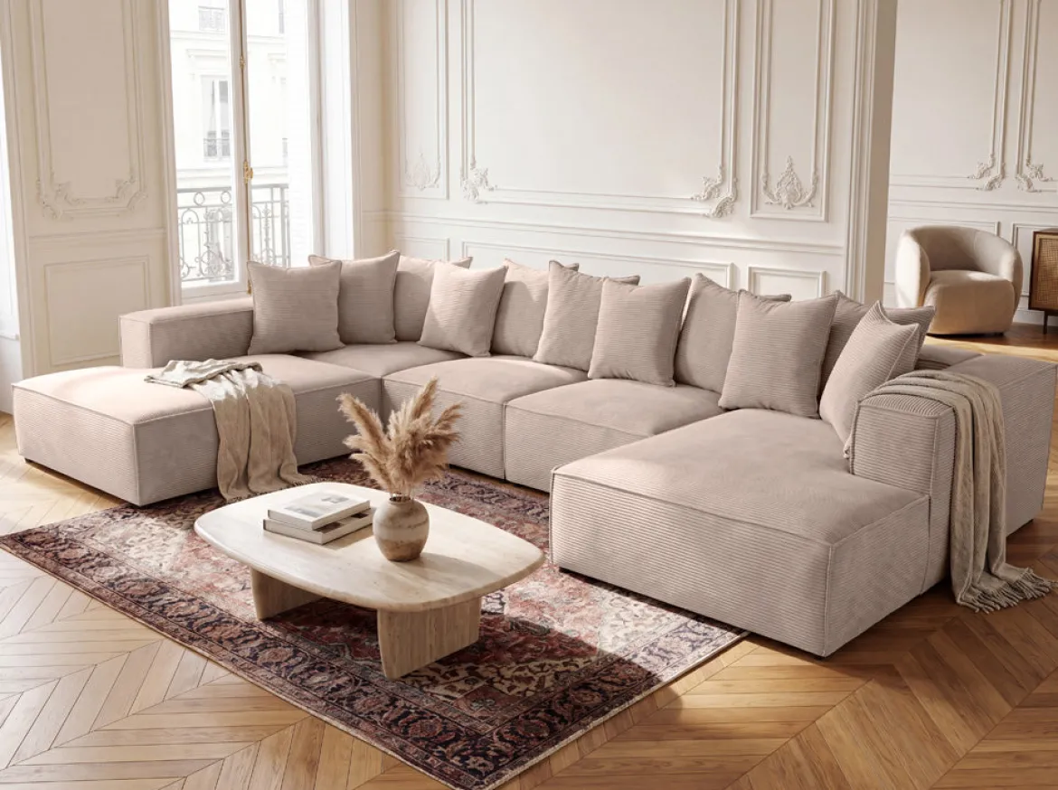 Designer Sofa Largo U XXL in Cord