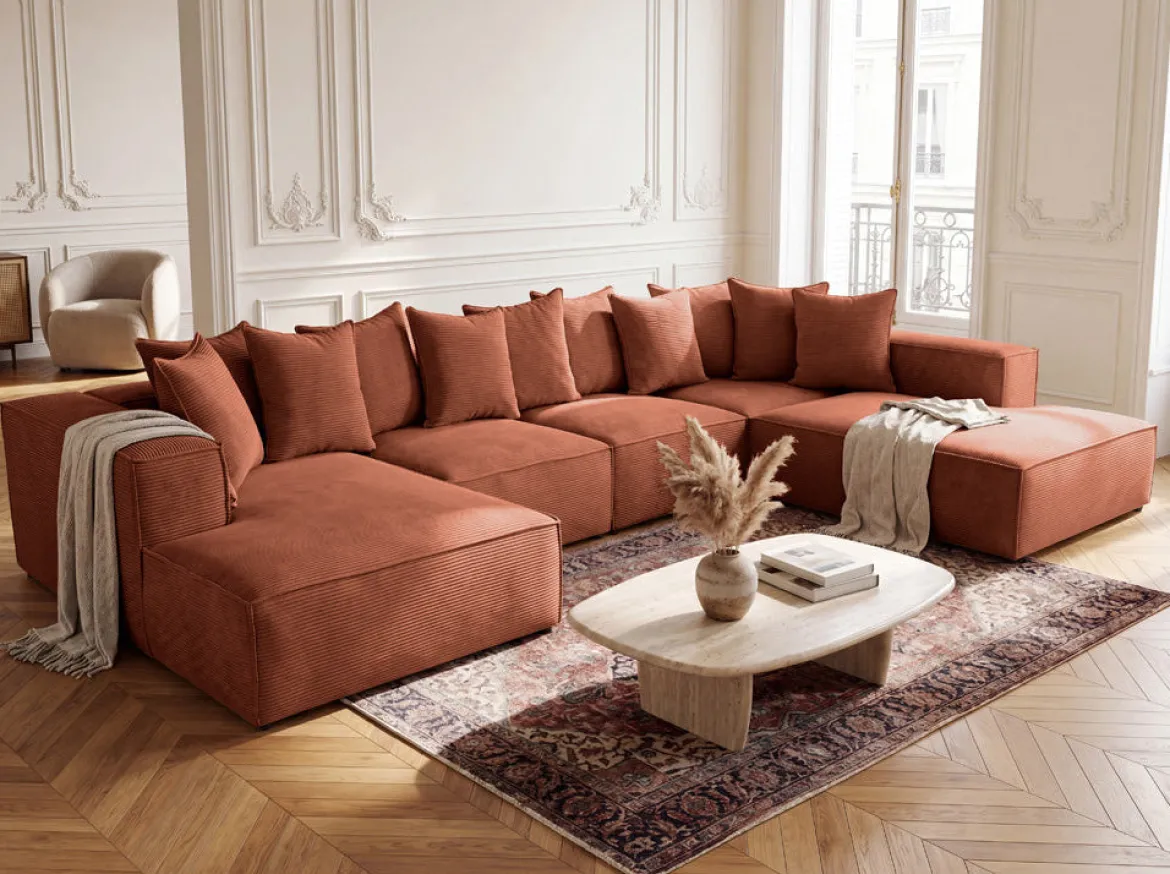 Designer Sofa Largo U XXL in Cord