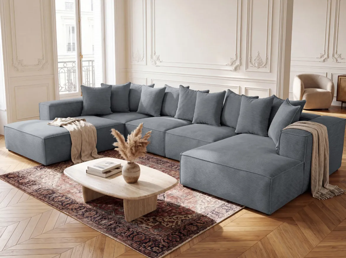 Designer Sofa Largo U XXL in Cord