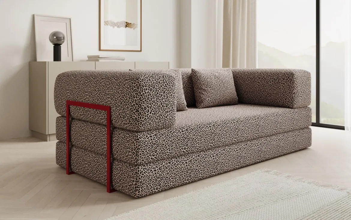 Designer Sofa Lazy 3 Sitzer im Wildmuster