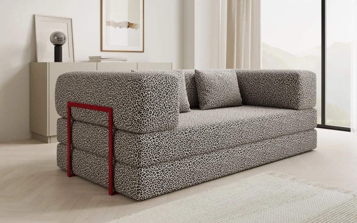 Designer Sofa Lazy 3 Sitzer im Wildmuster