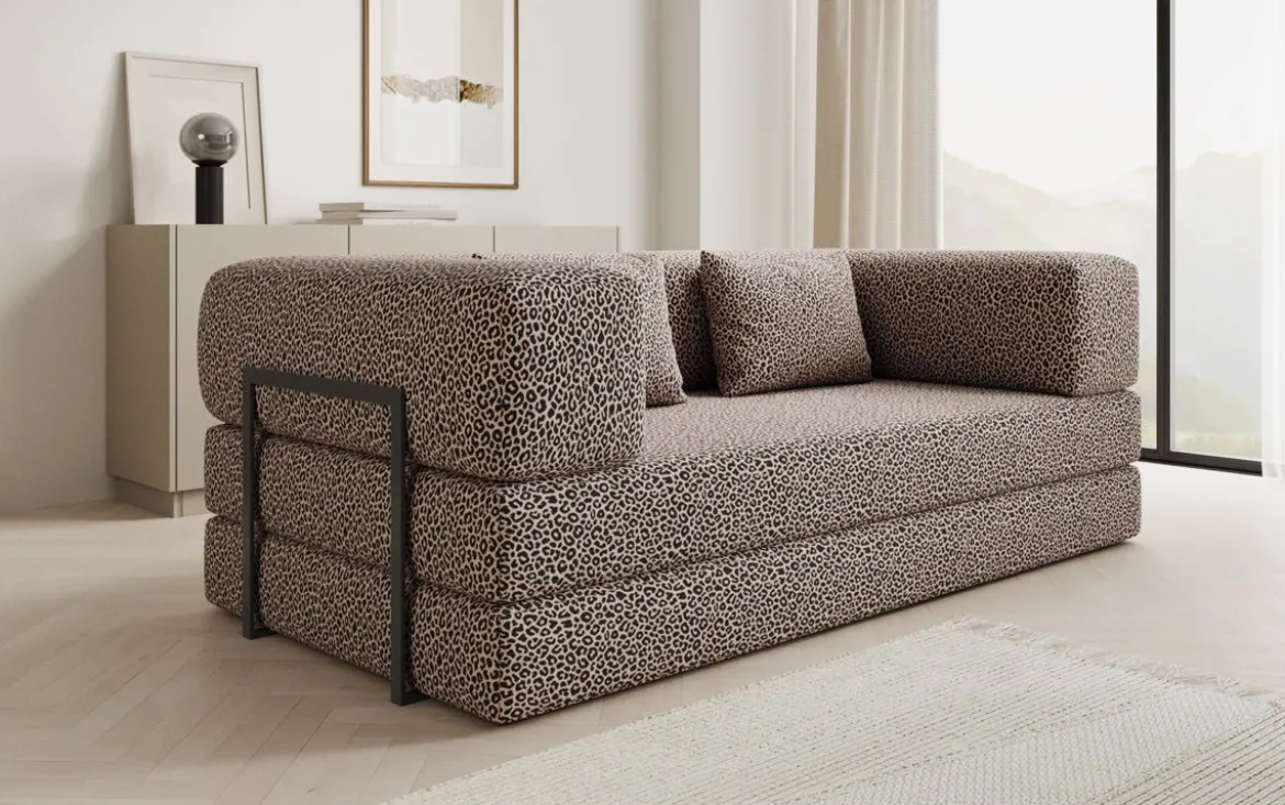 Designer Sofa Lazy 3 Sitzer im Wildmuster