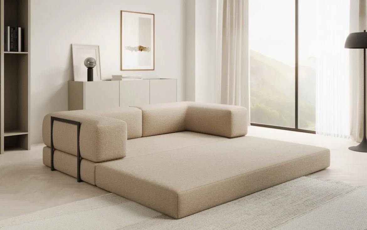 Designer Sofa Lazy 3 Sitzer in Bouclé
