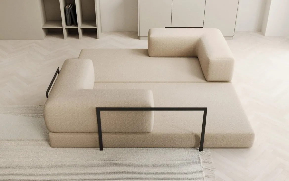 Designer Sofa Lazy 3 Sitzer in Bouclé