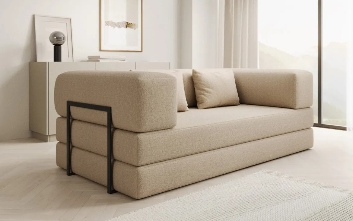 Designer Sofa Lazy 3 Sitzer in Bouclé