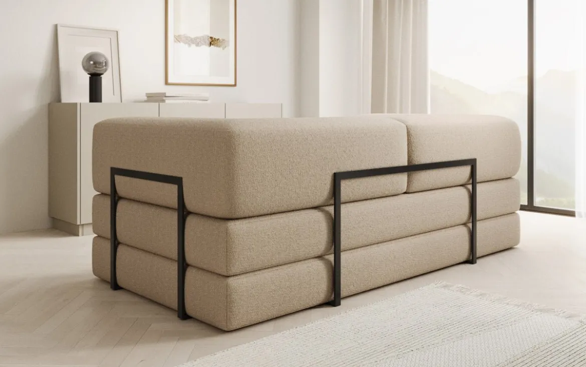 Designer Sofa Lazy 3 Sitzer in Bouclé