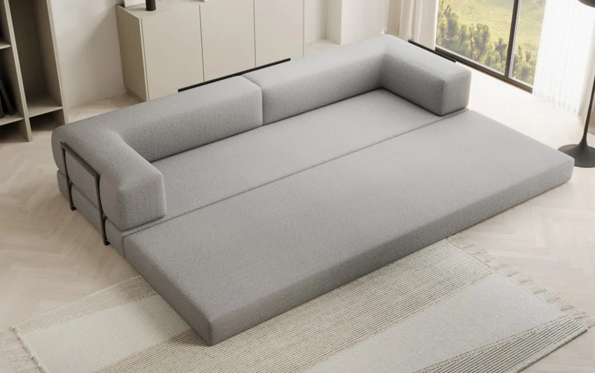 Designer Sofa Lazy 3 Sitzer XXL in Bouclé