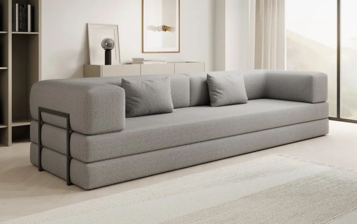 Designer Sofa Lazy 3 Sitzer XXL in Bouclé