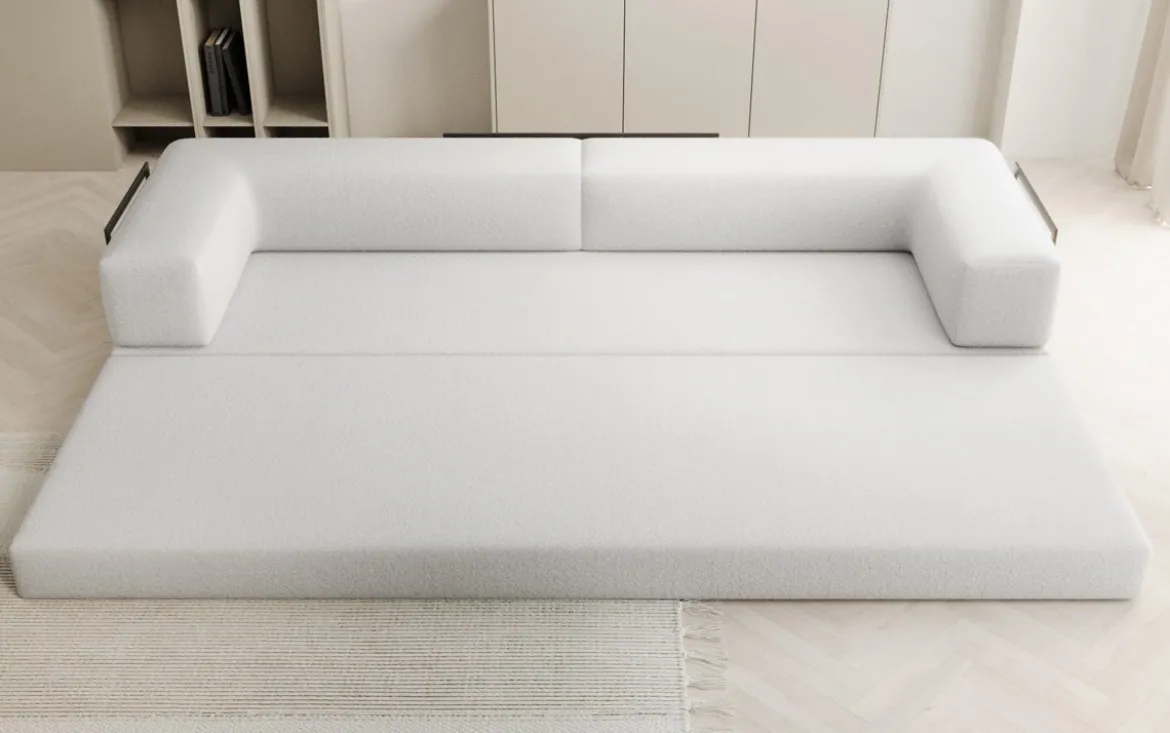 Designer Sofa Lazy 3 Sitzer XXL in Bouclé