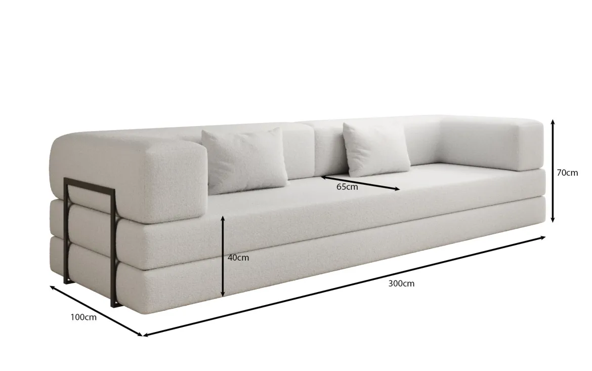 Designer Sofa Lazy 3 Sitzer XXL in Bouclé
