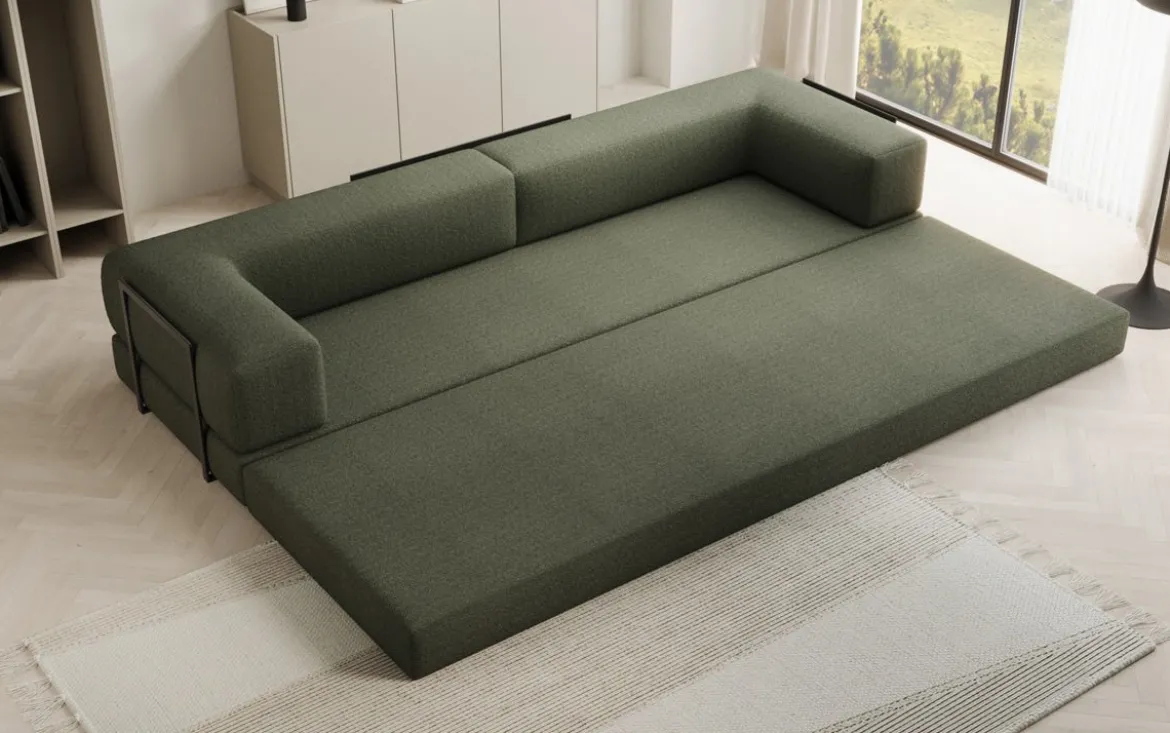 Designer Sofa Lazy 3 Sitzer XXL in Bouclé