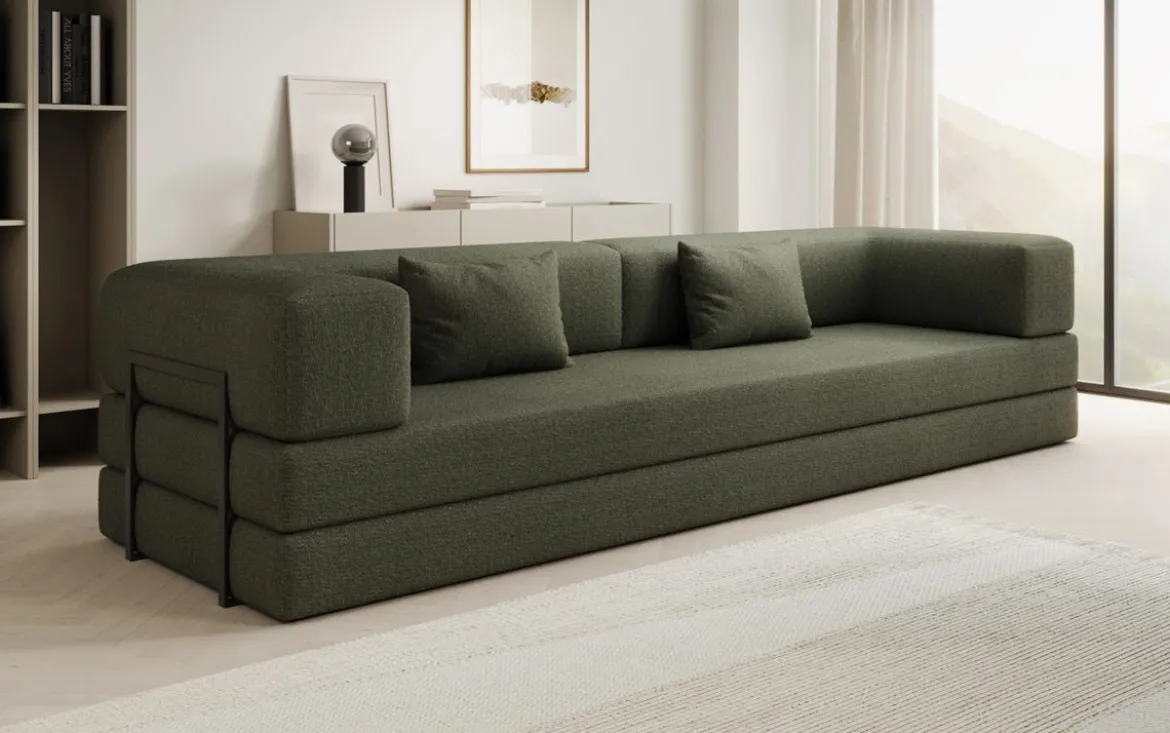 Designer Sofa Lazy 3 Sitzer XXL in Bouclé