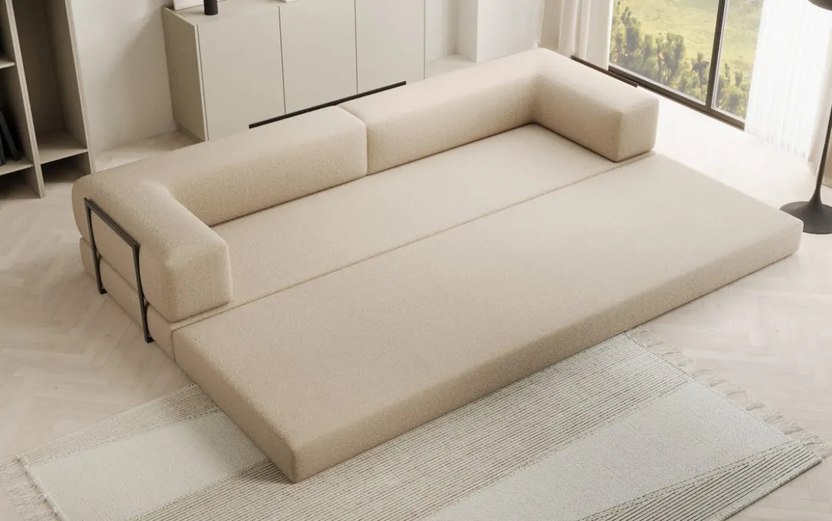 Designer Sofa Lazy 3 Sitzer XXL in Bouclé