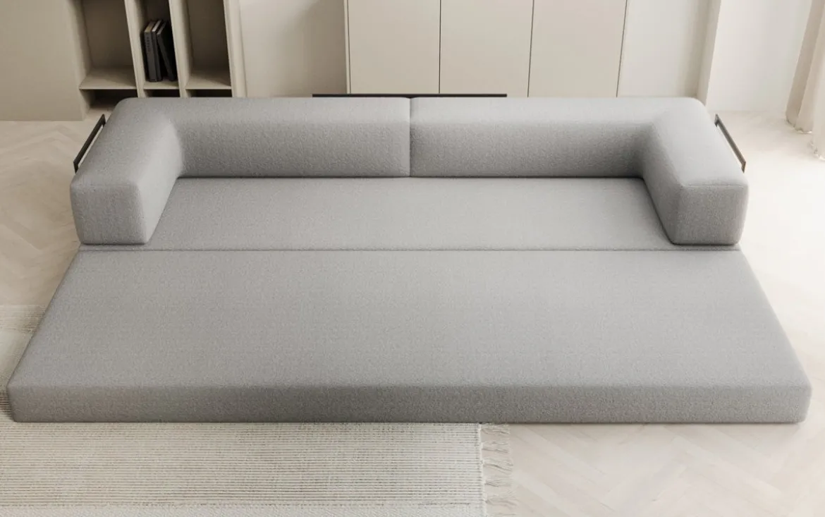 Designer Sofa Lazy 3 Sitzer XXL in Bouclé