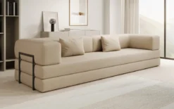 Designer Sofa Lazy 3 Sitzer XXL in Bouclé