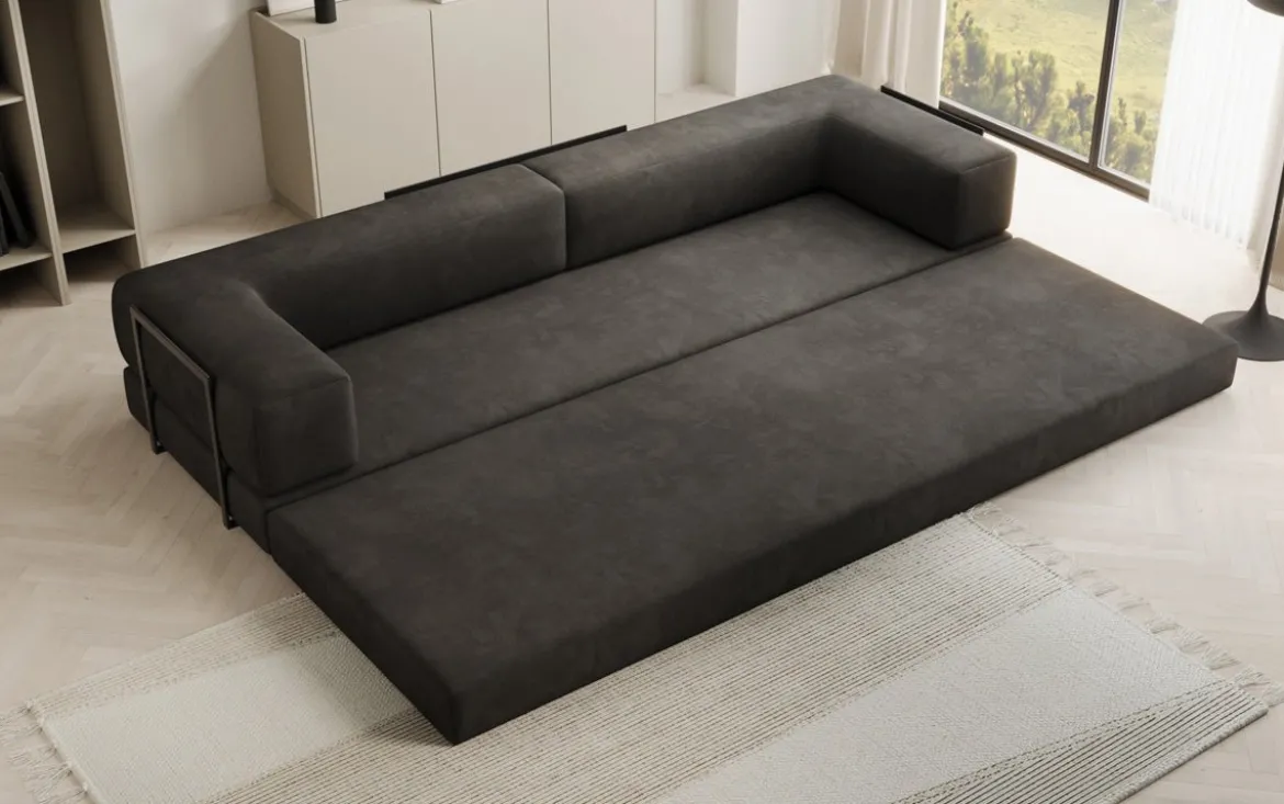 Designer Sofa Lazy 3 Sitzer XXL in Samt