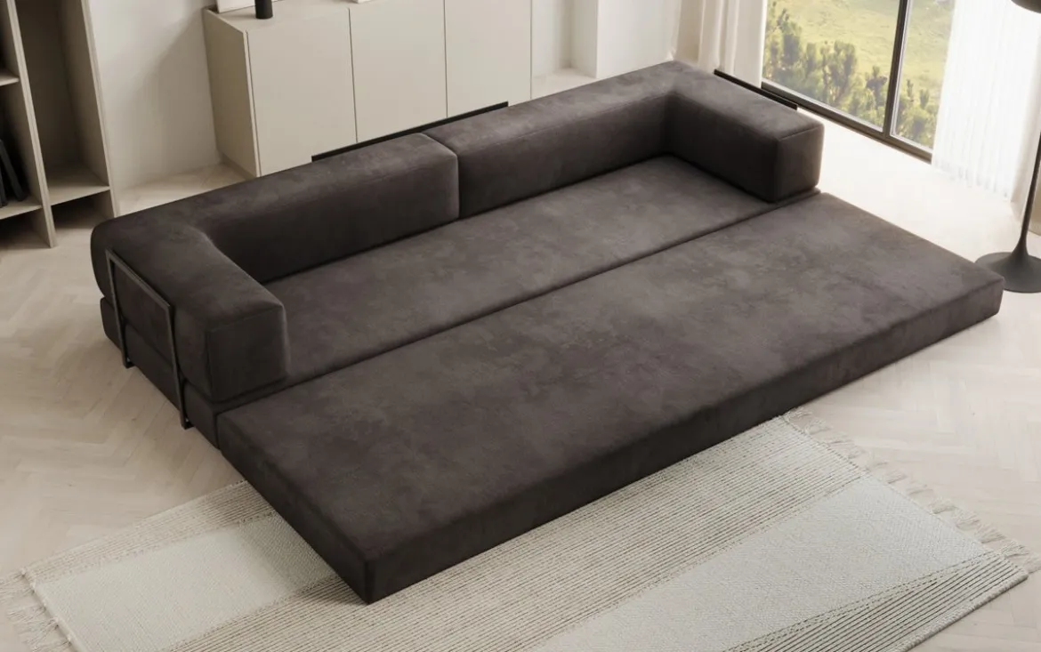 Designer Sofa Lazy 3 Sitzer XXL in Samt