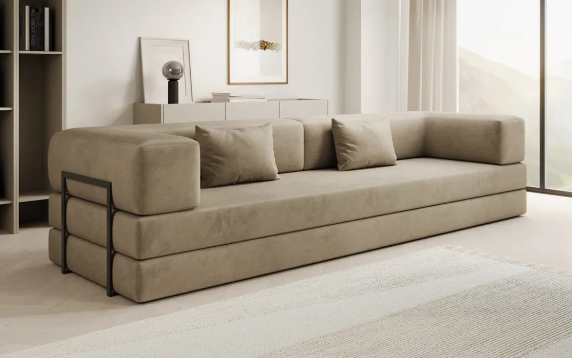 Designer Sofa Lazy 3 Sitzer XXL in Samt
