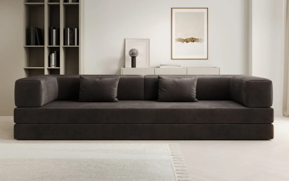 Designer Sofa Lazy 3 Sitzer XXL in Samt