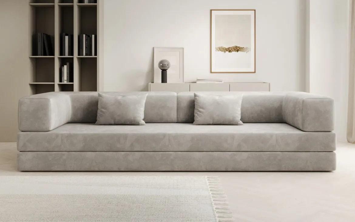 Designer Sofa Lazy 3 Sitzer XXL in Samt