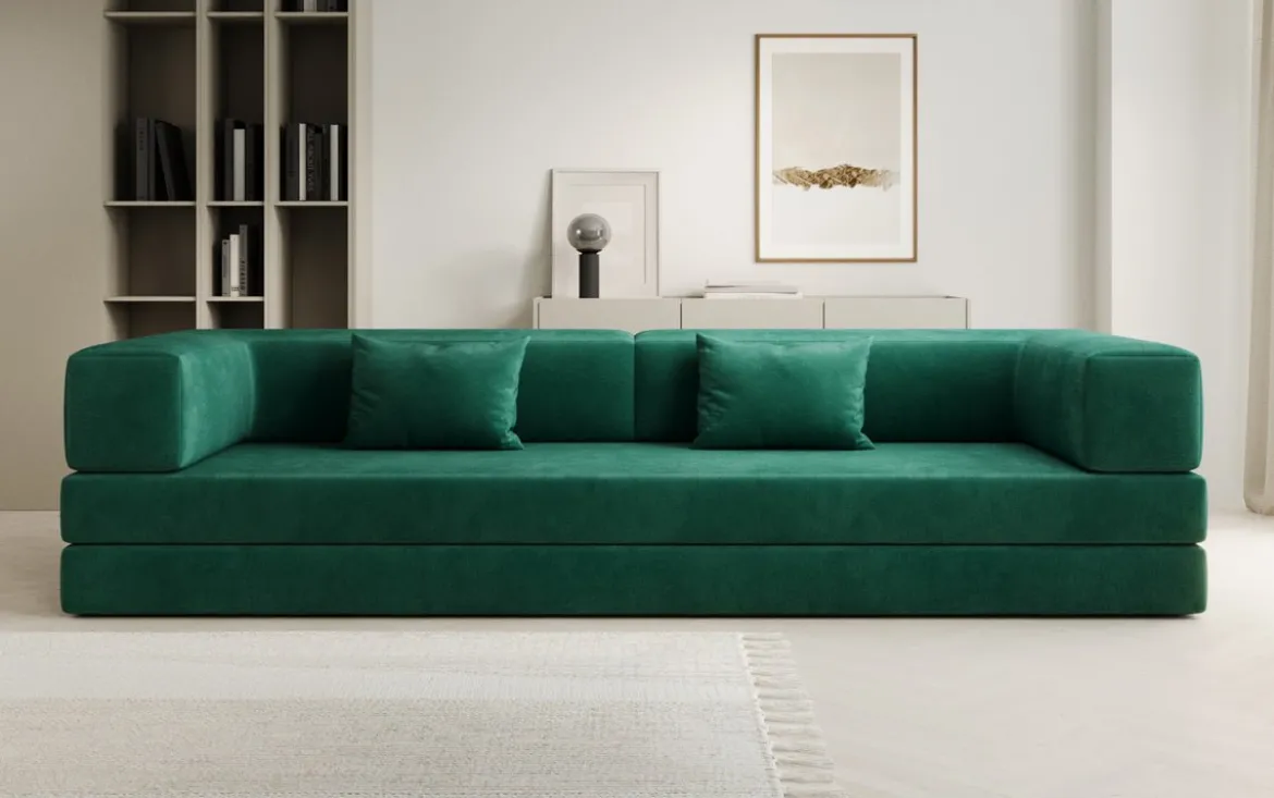 Designer Sofa Lazy 3 Sitzer XXL in Samt