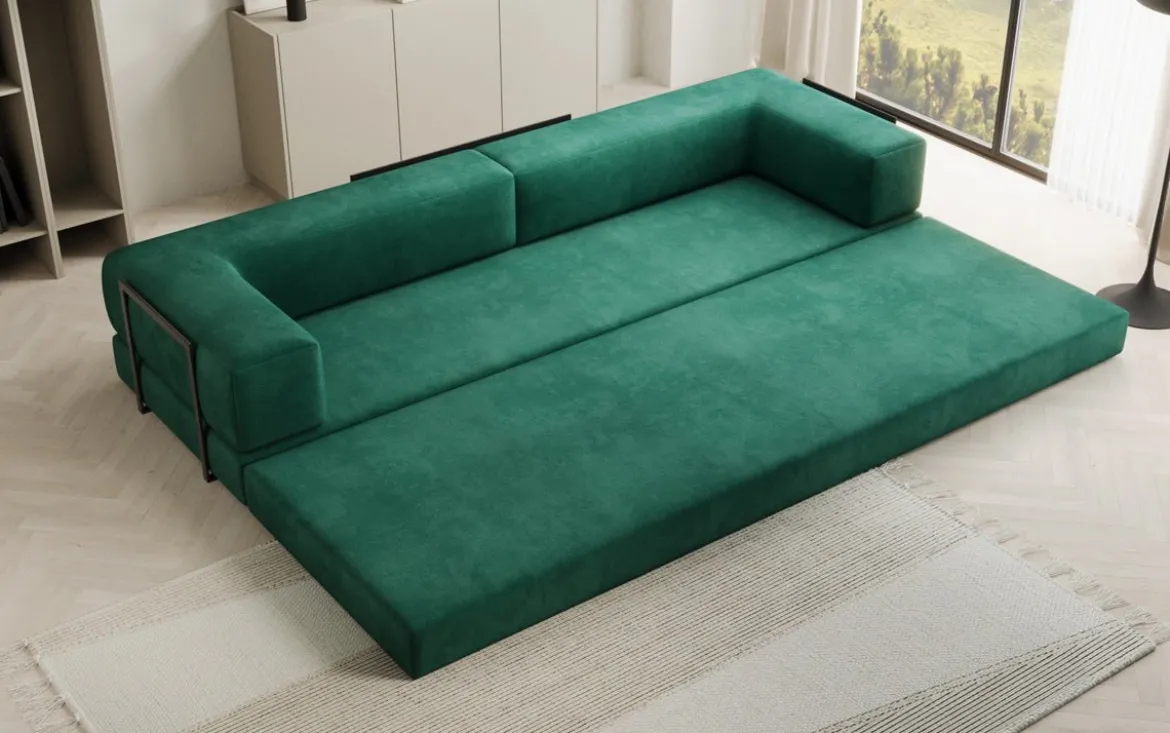 Designer Sofa Lazy 3 Sitzer XXL in Samt