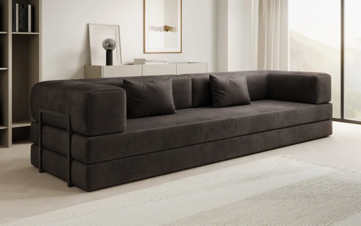 Designer Sofa Lazy 3 Sitzer XXL in Samt