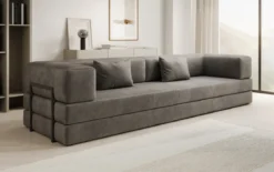 Designer Sofa Lazy 3 Sitzer XXL in Samt